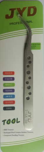 JYD Fine Super tweezer, 45 degree angled sharptip