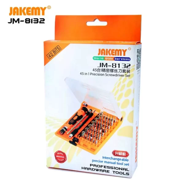 Product details of Multitool Jakemy JM-8132 precision screwdriver set with torx bits for smartphone home repair electric repairing