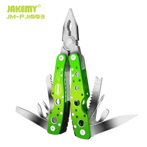 JAKEMY JM-PJ1003 Safe Outdoor camping knife survival multi tool multifunctional stainless steel fishing pliers hand tool.
