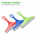 3X Glass Window Wiper Cleaner Squeegee Shower Screen Mirror Home Car Blade Brush Simple Green Car Glass Window Cleaner Wiper Cleaner Household Cleaning Brush Window Cleaning Tools - Image 2
