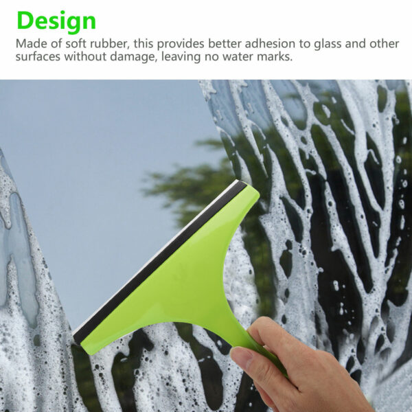 3X Glass Window Wiper Cleaner Squeegee Shower Screen Mirror Home Car Blade Brush Simple Green Car Glass Window Cleaner Wiper Cleaner Household Cleaning Brush Window Cleaning Tools - Image 4