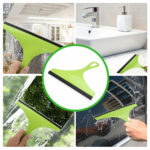 3X Glass Window Wiper Cleaner Squeegee Shower Screen Mirror Home Car Blade Brush Simple Green Car Glass Window Cleaner Wiper Cleaner Household Cleaning Brush Window Cleaning Tools - Image 3