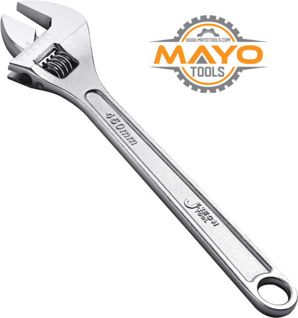 mayo tools Jetech Adjustable Wrench 15 inch Professional Shifter Spanner with Wide Caliber Opening