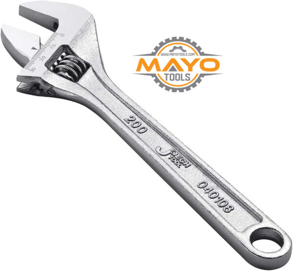 mayo tools Jetech Adjustable Wrench 8 inch Professional Shifter Spanner with Wide Caliber Opening