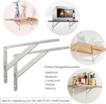 Shelf Bracket, 14" Max Load 500 lb Heavy Duty Stainless Steel Right Angle Bracket, Wall Mounted Support L Brackets for Table Bench, Pack of 2