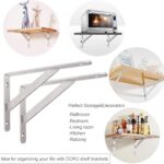 Shelf Bracket, 14" Max Load 500 lb Heavy Duty Stainless Steel Right Angle Bracket, Wall Mounted Support L Brackets for Table Bench, Pack of 2
